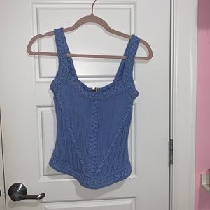 Blue Crochet  corset top